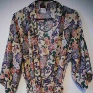 California Dynasty Women's Purple Floral Robe Belt